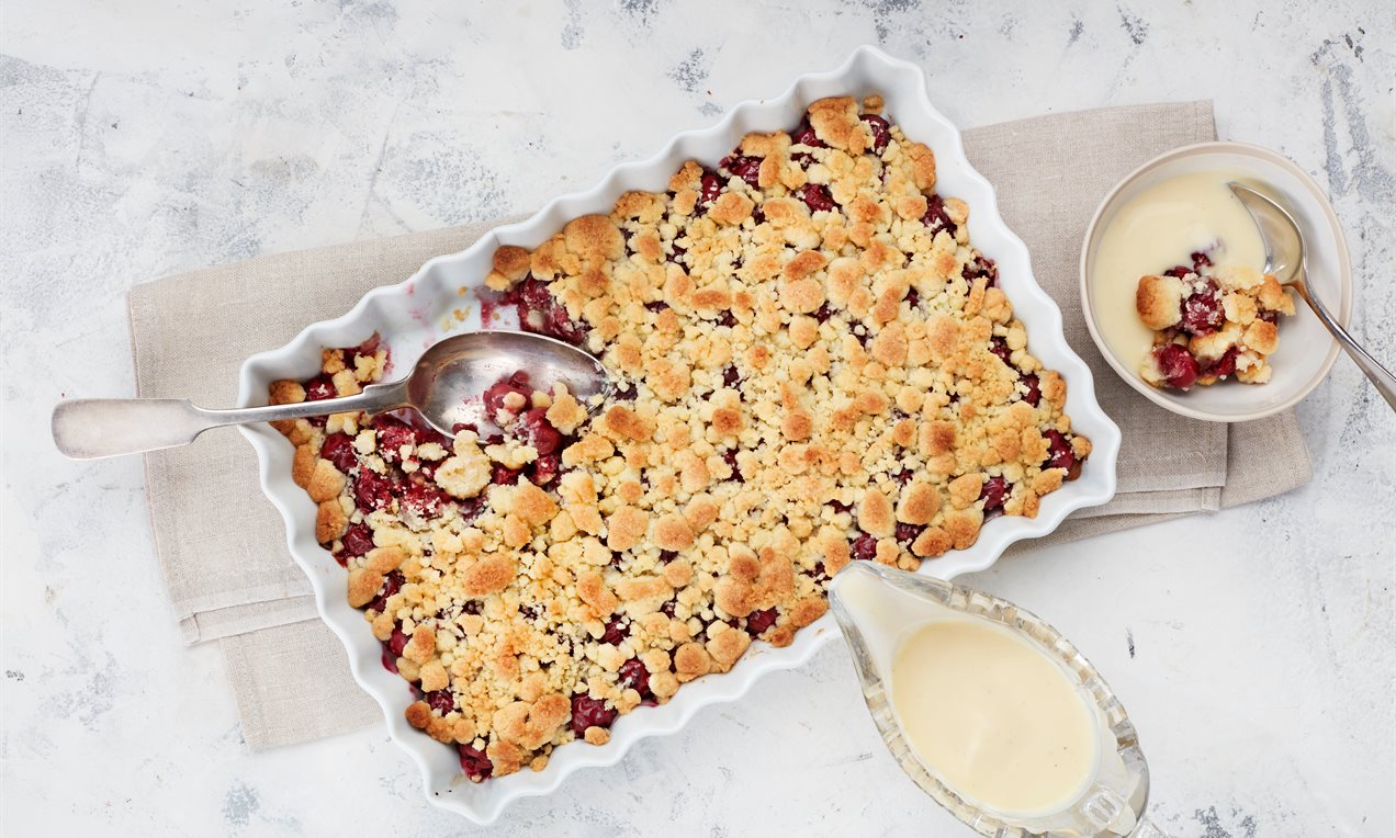 Kirsch-Crumble Rezept | Dr. Oetker