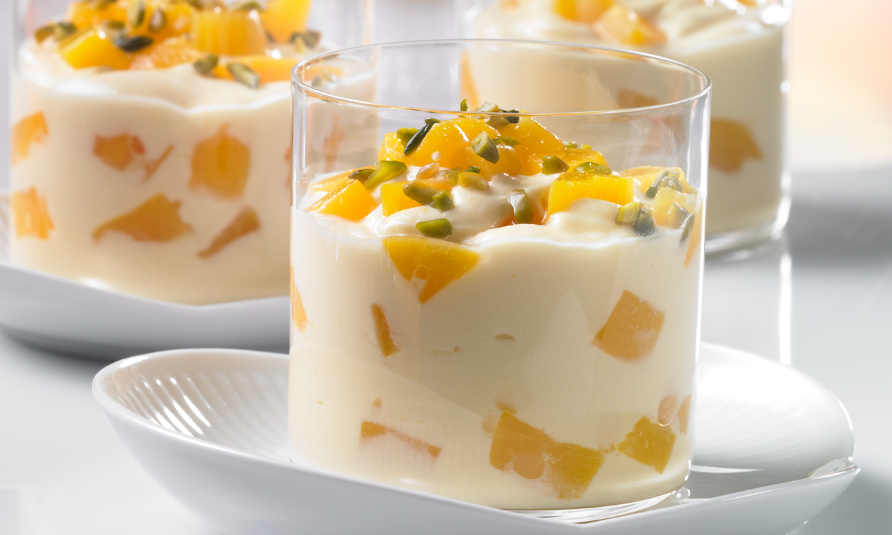 Dessertcreme mit Pfirsichen Rezept | Dr. Oetker