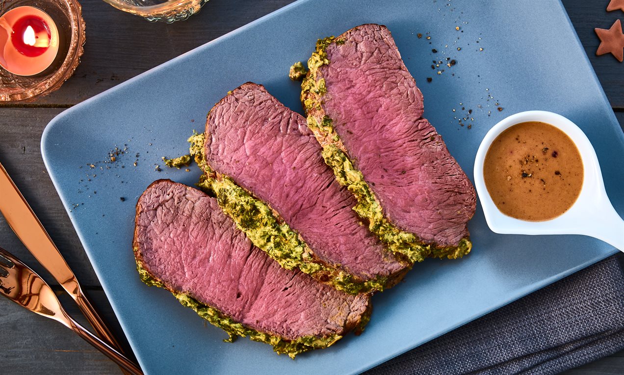 Roastbeef mit Kräuter-Senf-Kruste Rezept | Dr. Oetker