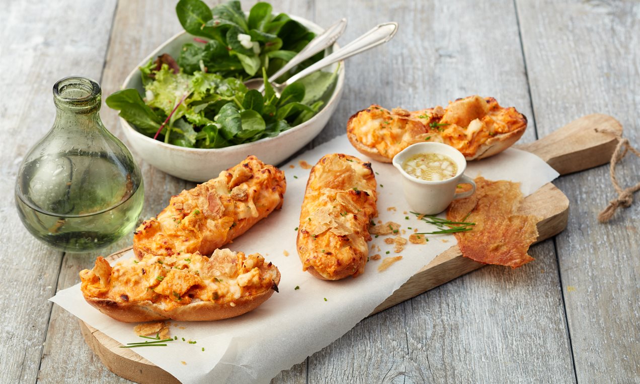 Überbackenes Hähnchen-Baguette Rezept | Dr. Oetker Überbackenes Hähnchen-Baguette Rezept | Dr. Oetker